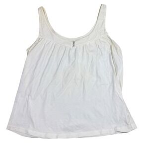 GAP Babydoll Tank Top Swiss Dot Scoop Neck Coquette Cami XS White Y2K vintage